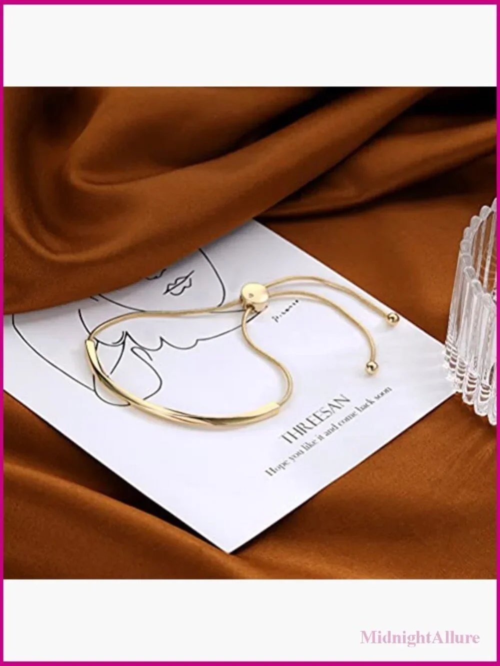 Adjustable Slider Bangle Bracelet for Women Gold Bolo Bracelet